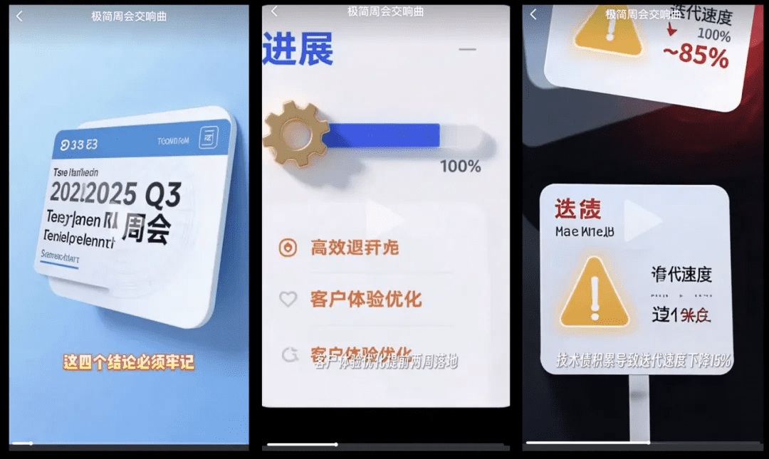 AI 生成周会视频的混乱文字