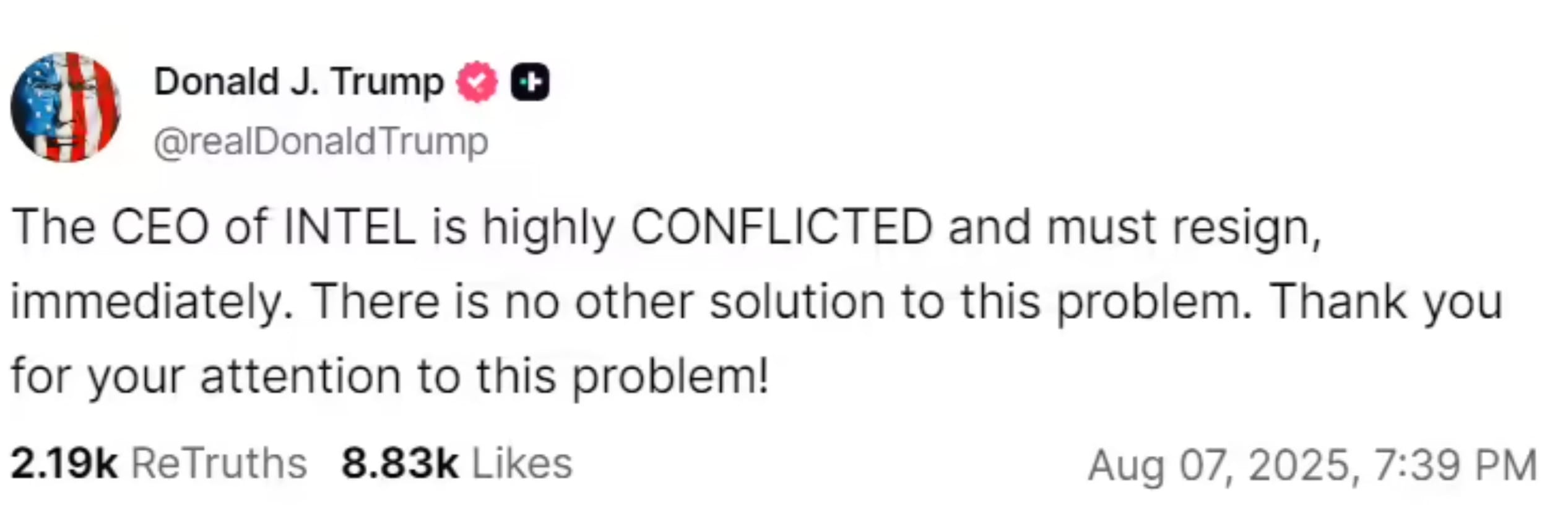 特朗普与英特尔CEO