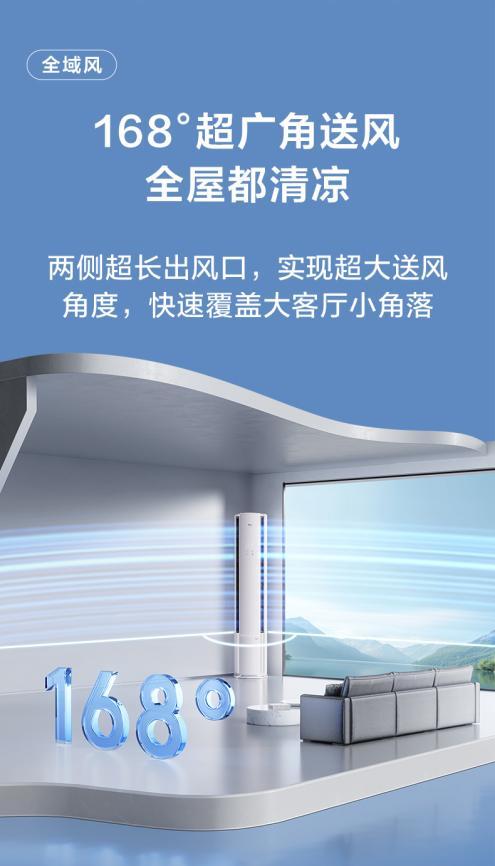 智能空调出风口气流分布示意
