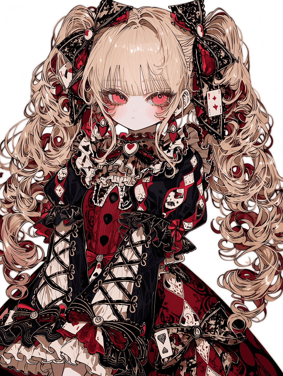 扑克主题双马尾少女 - AI绘画提示词 | ChatTools