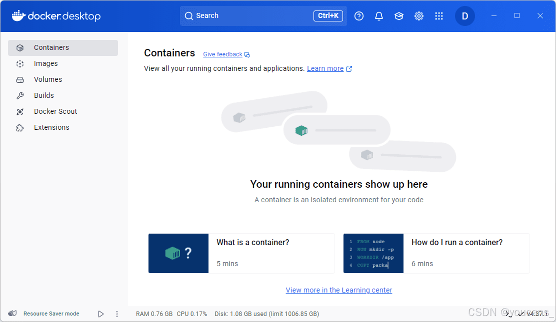 登录 Docker 账号