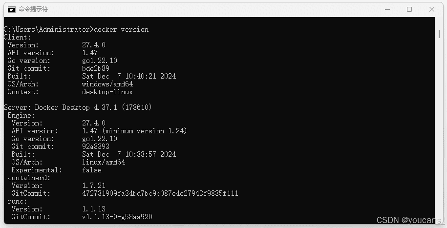 验证 Docker 安装