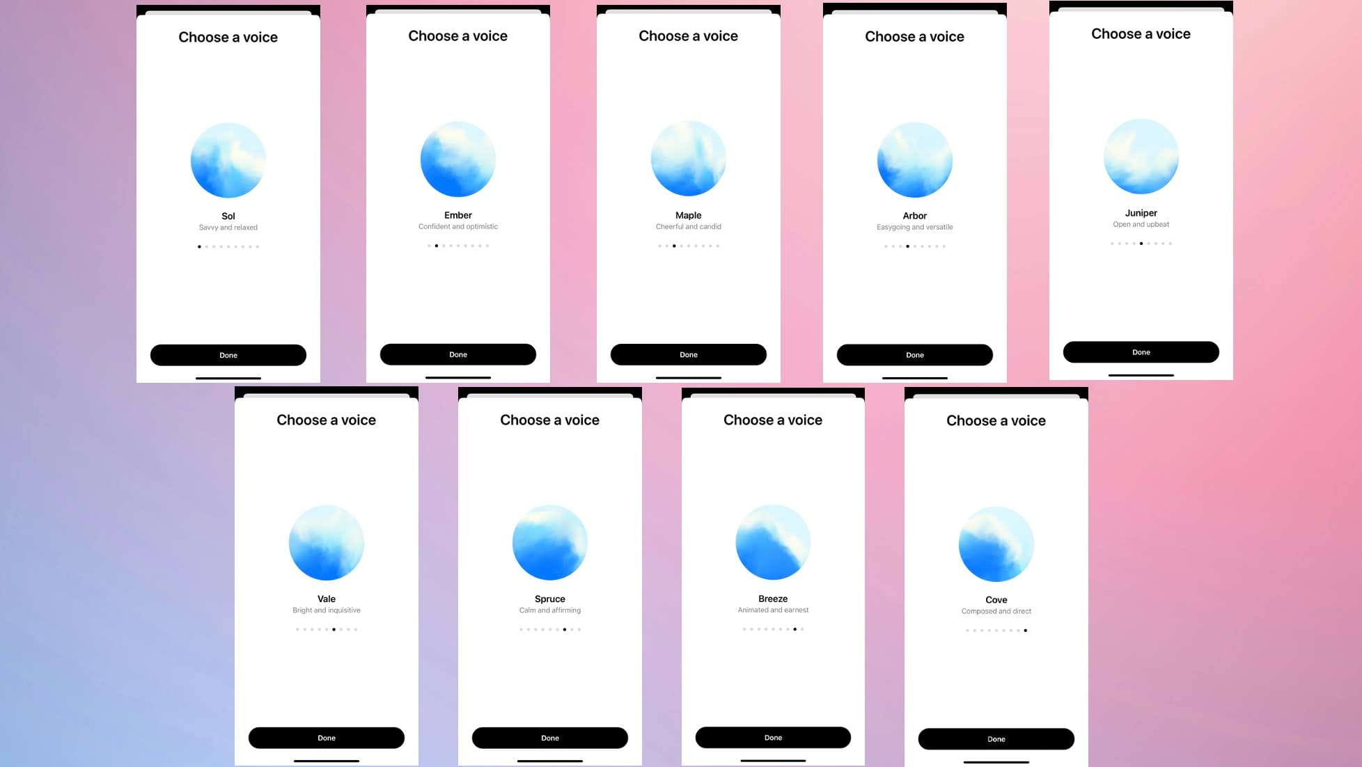 ChatGPT实时语音功能声音选择