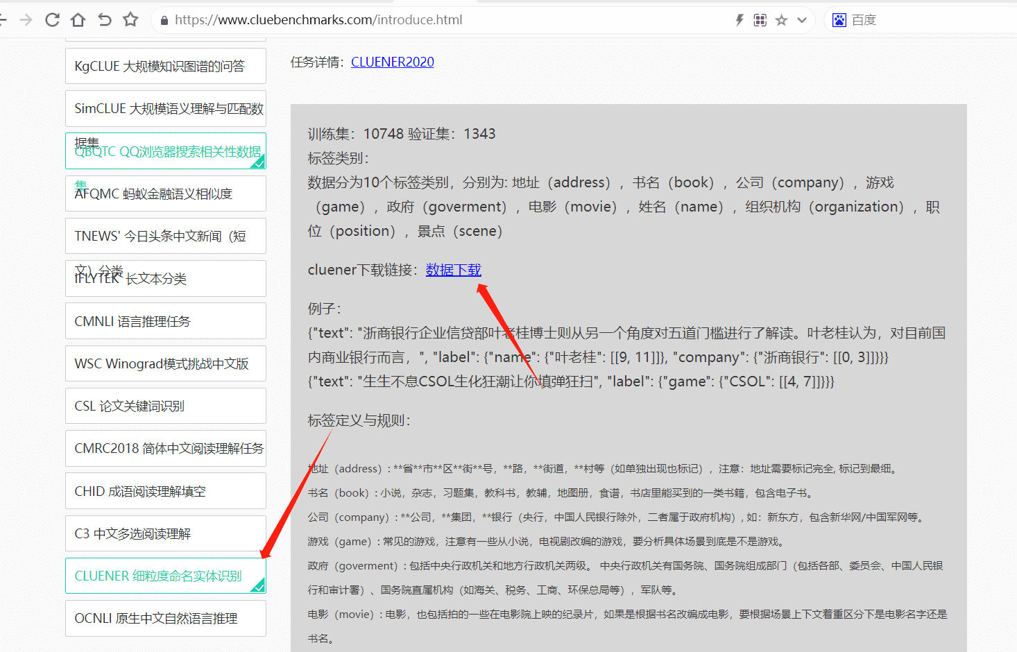 CLUENER数据集