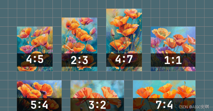 不同纵横比效果对比