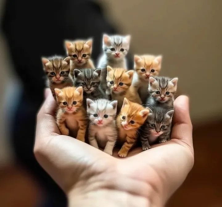 掌心上的超小猫咪
