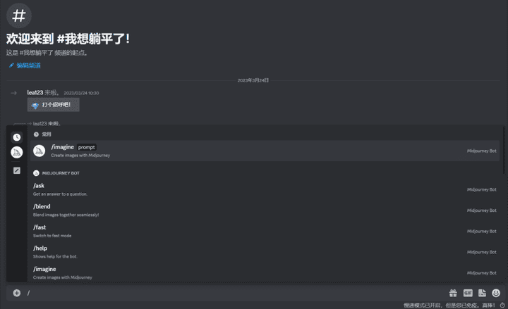 Midjourney 指令输入