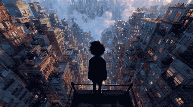 少年高空坠落：动态与空间美学