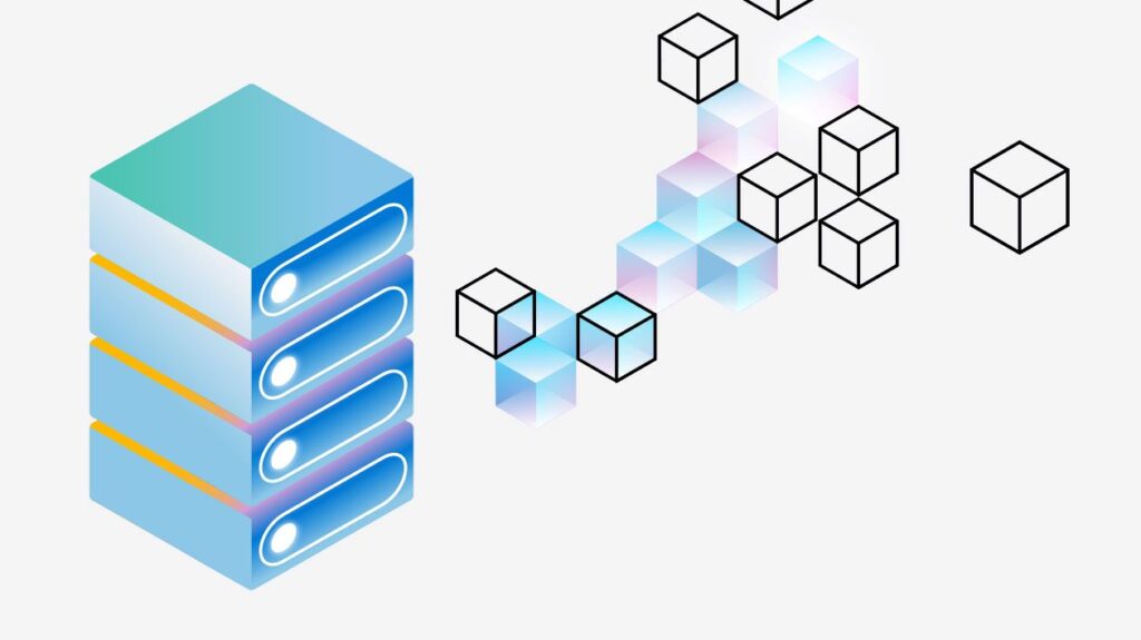 An abstract depiction of a Microsoft Azure computer server