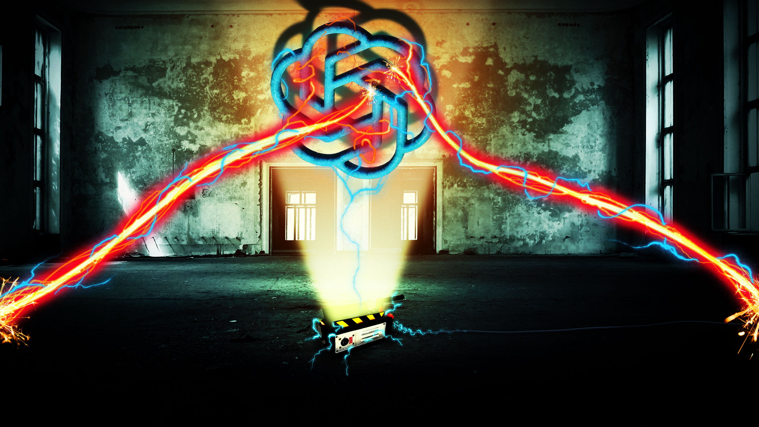 Proton beams capturing the ghost of OpenAI to suck it into a trap where it belongs