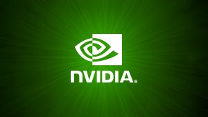 Nvidia logo on a green background.