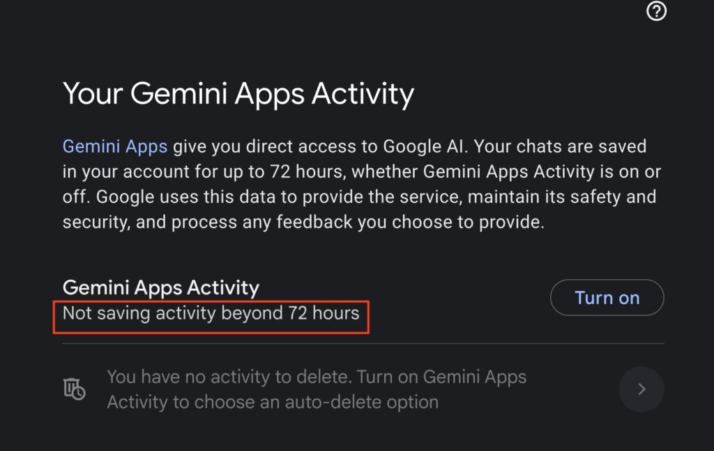 Gemini 应用活动